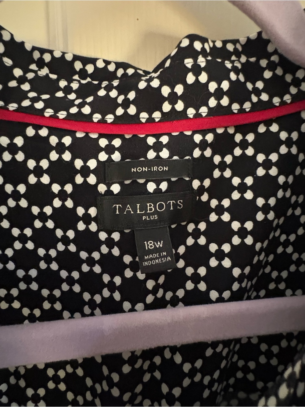 Talbots Plus Women's Black and White Blouse, Size 18W - Picture 5 of 6